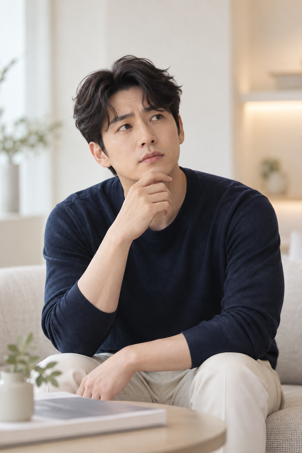 자신에게 맞는 관리 방향을 고민하는 젊은 남성